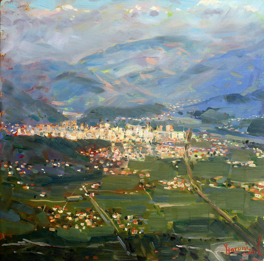 View of Elbasan City Painting by Ylli Haruni