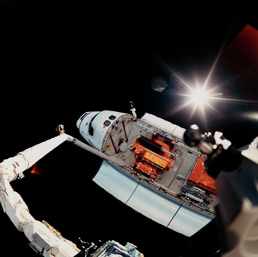 Sts-61 Photograph - View Of Endeavour From End Of Rms Arm by Nasa/science Photo Library