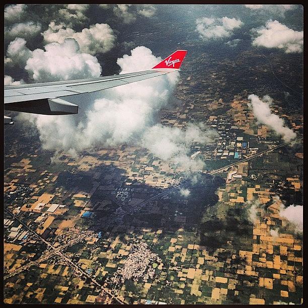 Virgin Photograph - View Of Farmland From The Plane Shortly by Arnab Mukherjee