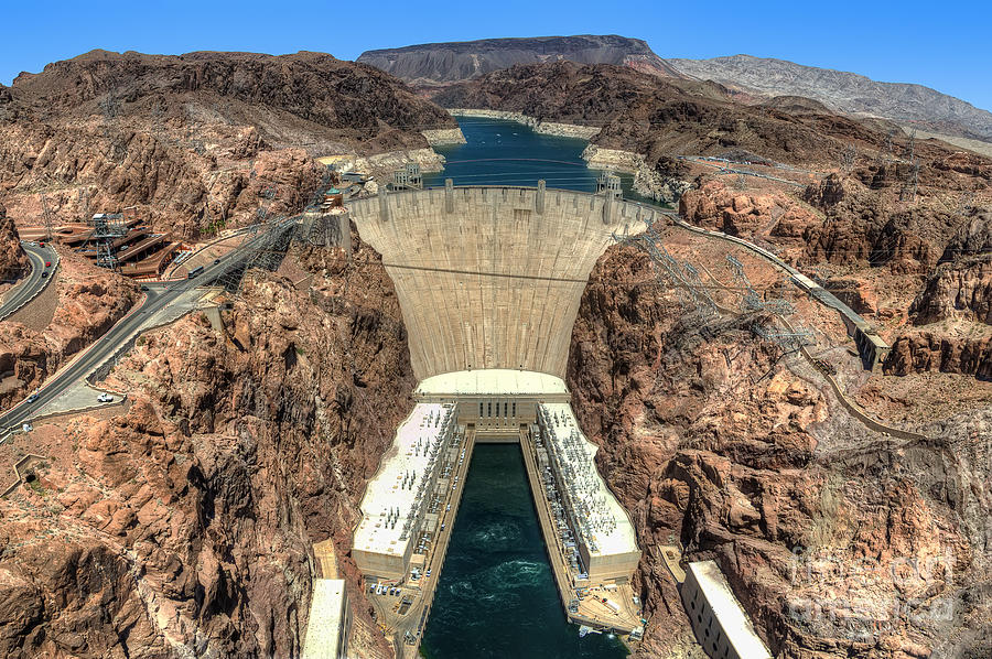 Landmark Photograph - View of Hoover Dam by Eddie Yerkish