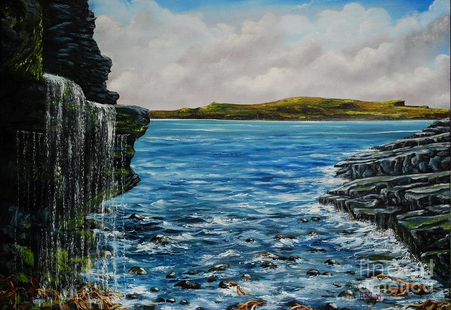 View of Kilkee from George's Head Painting by Avril Brand | Fine Art ...