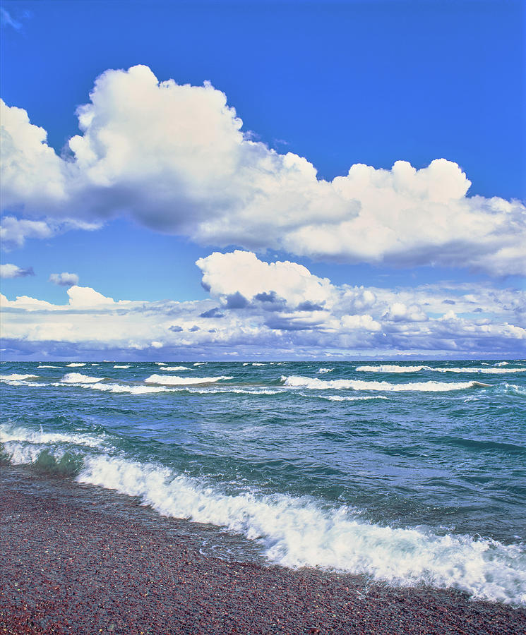 Nature Photograph - View Of Lakeshore Against Cloudy Sky by Panoramic Images