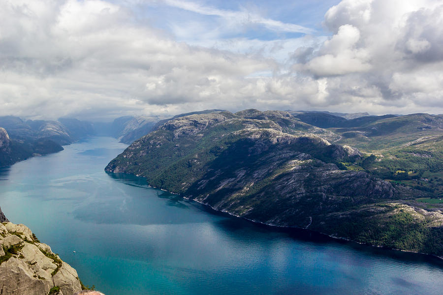View of Lysefjord from Preikestolen Photograph by Aldona Pivoriene