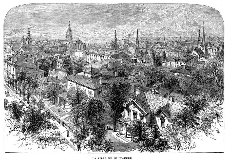 View Of Milwaukee, C1890 Drawing by Granger