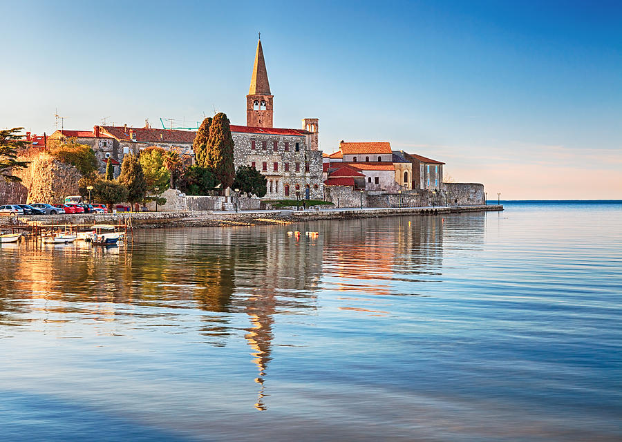 View of old town Porec, Croatia Photograph by Rusm