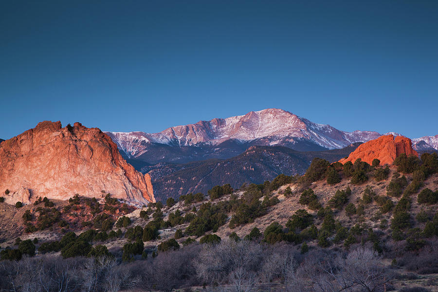 View Of Pikes Peak At Dawn, Garden Photograph by Panoramic Images