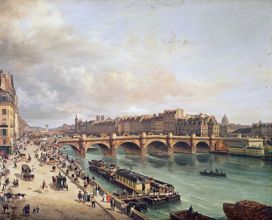 View Of Pont Neuf, 1832 Oil On Canvas Photograph by Guiseppe Canella