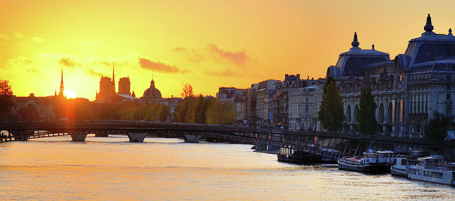 View Of Pont Royal In Paris At Sunrise Photograph by Martial Colomb