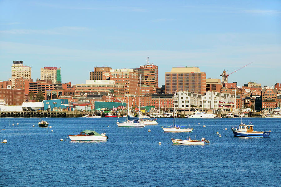 View Of Portland Harbor Boats Photograph by Panoramic Images | Fine Art ...