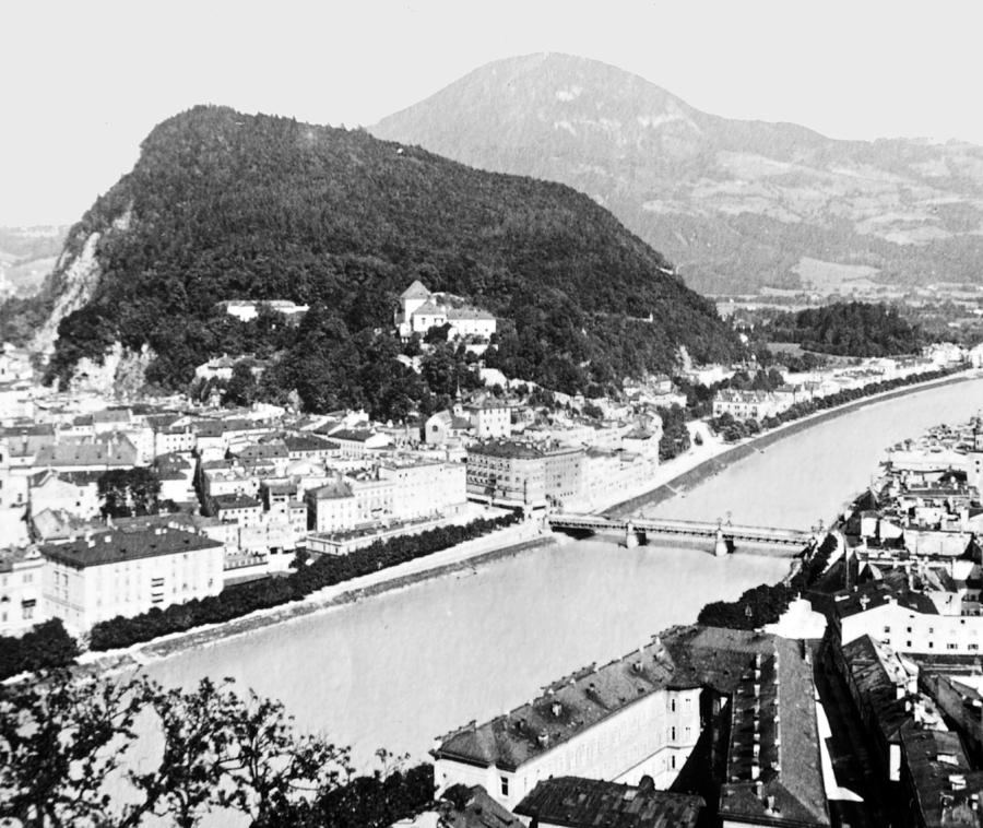 Black And White Photograph - View of Salzburg Austria 1904 by A Macarthur Gurmankin
