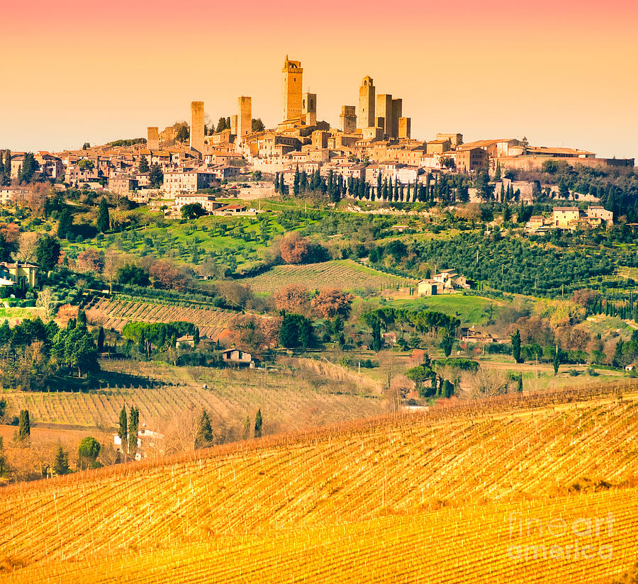 View of san gimignano - Tuscany Photograph by Luciano Mortula