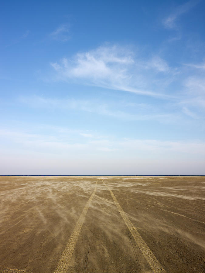 View Of Sandy Beach With Tire Tracks Photograph by Johner Images View Of Sandy Beach With Tire Tracks Photograph by Johner Images