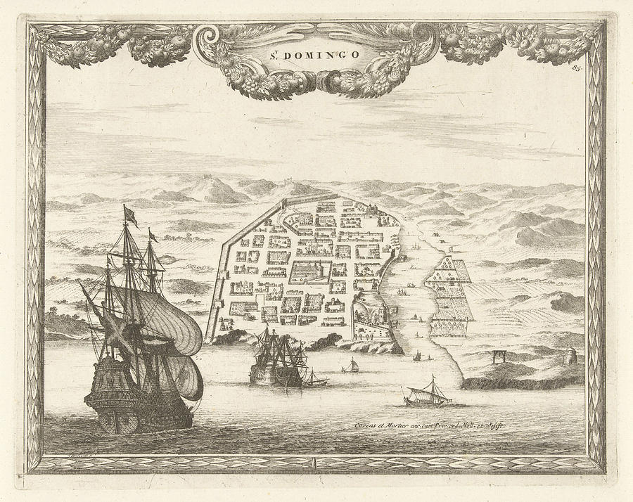 City Drawing - View Of Santo Domingo, Thomas Doesburgh, Johannes Covens by Thomas Doesburgh And Johannes Covens And Cornelis Mortier