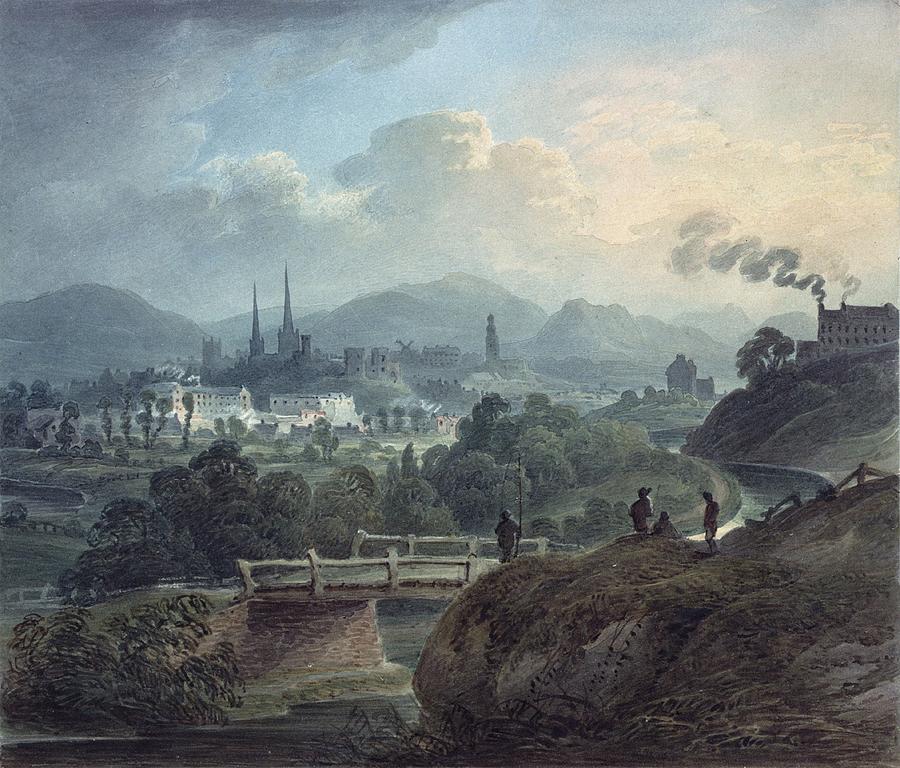 Industrial Revolution Photograph - View Of Shrewsbury Across The Severn Wc On Paper by English School