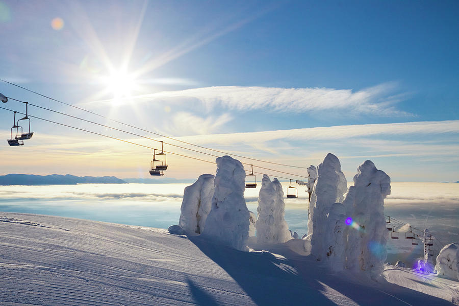 View Of Ski Lift On Snowy Landscape Photograph by Craig Moore View Of Ski Lift On Snowy Landscape Photograph by Craig Moore