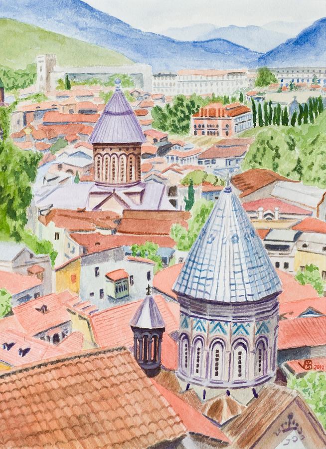 View of Tbilisi-Republic of Georgia Painting by Vera Smith
