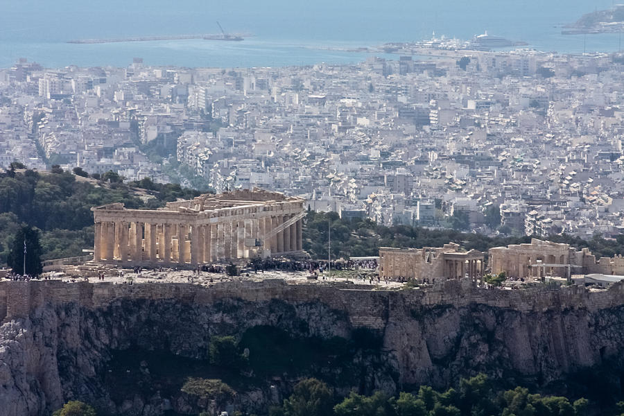 View of the Acropolis from Lykavittos Hill Photograph by Anthony Doudt