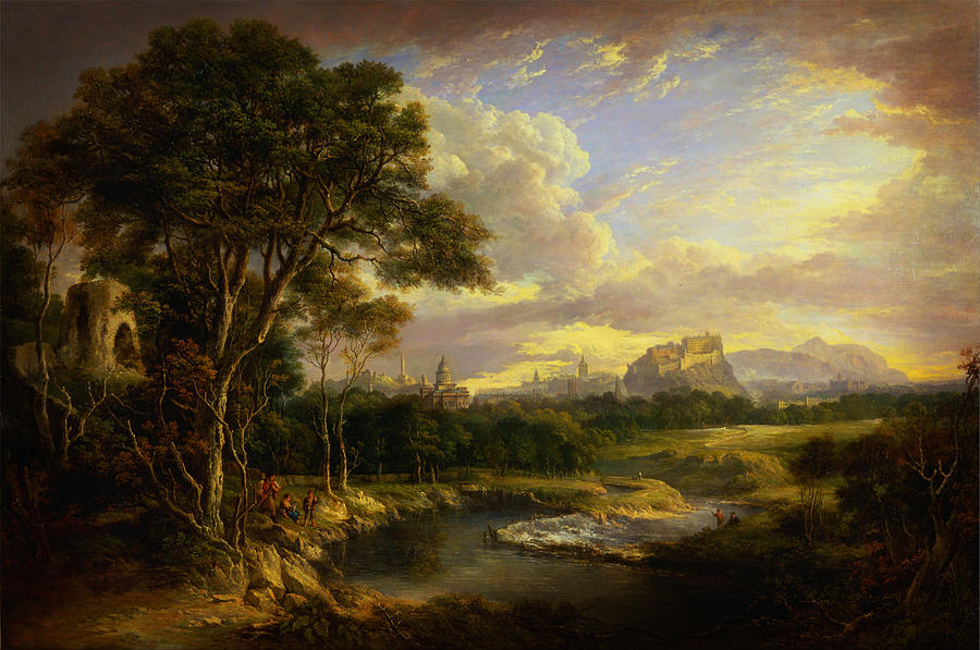 River Painting - View Of The City Of Edinburgh By Alexander Nasmyth by MotionAge Designs River Painting - View Of The City Of Edinburgh By Alexander Nasmyth by MotionAge Designs