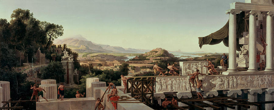 View of the Flower of Greece Painting by August Ahlborn