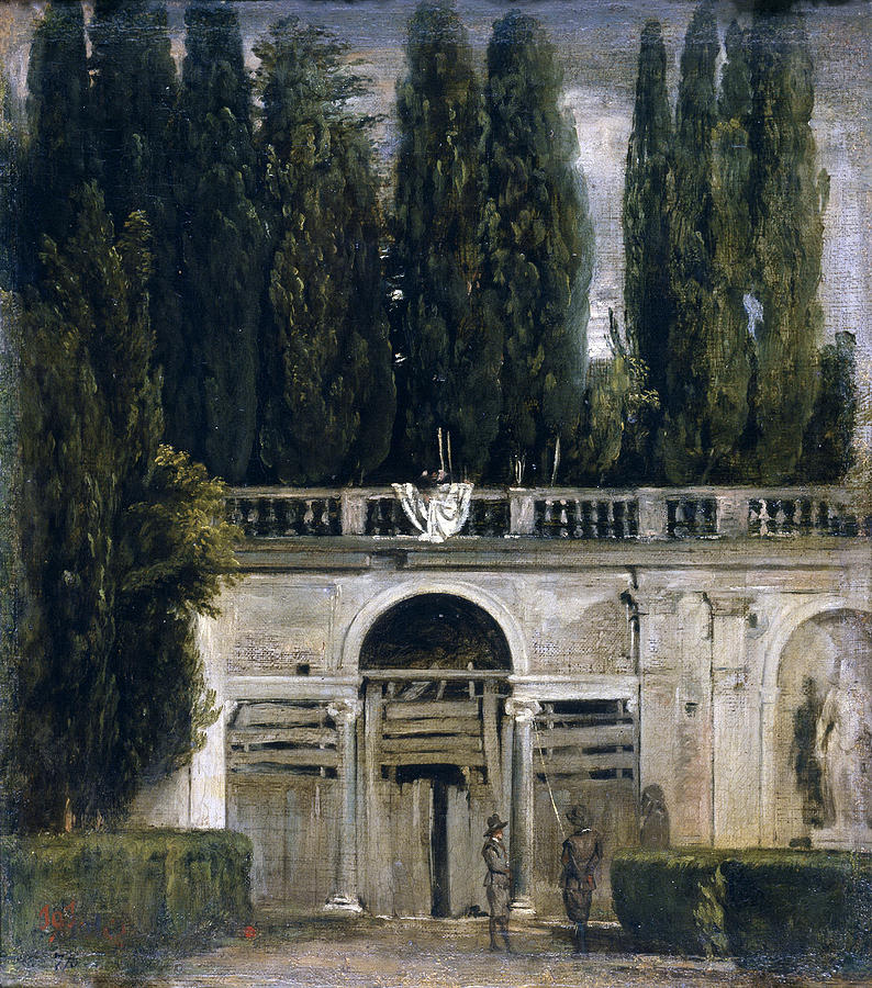 View of the Garden of the Villa Medici Painting by Diego Velazquez