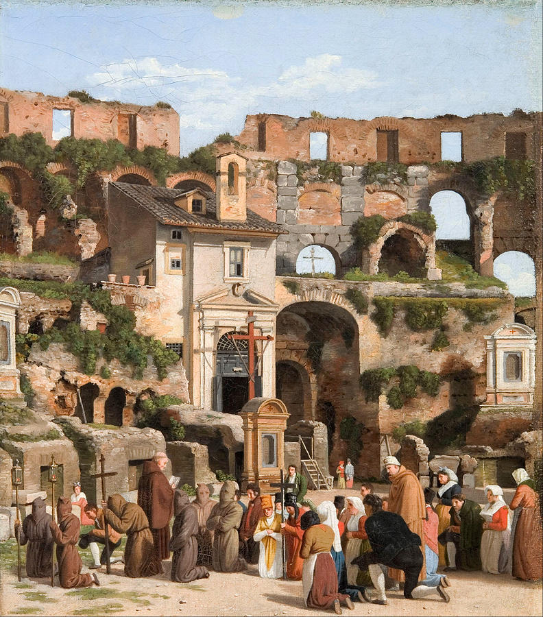 Rome Painting - View Of The Interior Of The Colosseum by Christoffer Wilhelm Eckersberg