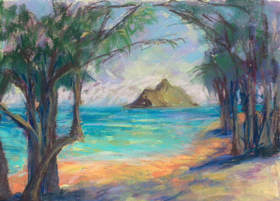 Kailua Beach Painting - View of the Mokulua by Jennifer Robin