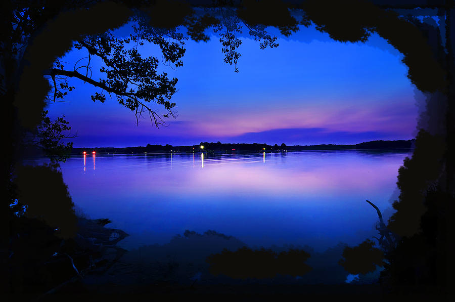 Lake View Photograph - View of the Night Lake by Randall Branham