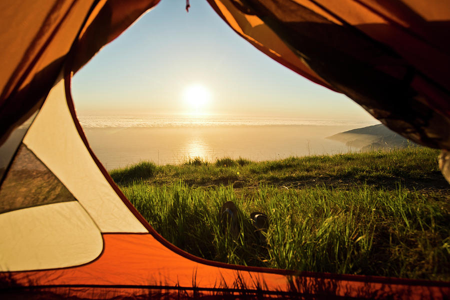 View Of The Ocean From Inside A Tent Photograph By Rob Hammer