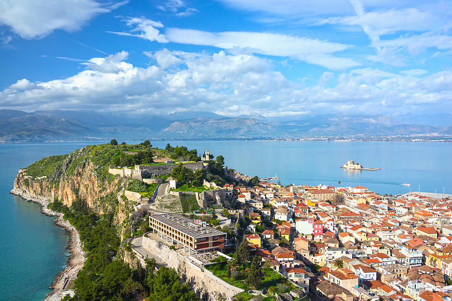 View of the old town, Nafplio, Argolis, Greece Photograph by Darren Robb