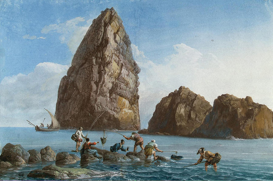 Beautiful Painting - View of the Rocks on the Third Island of Cyclops by Jean-Pierre-Louis-Laurent Houel