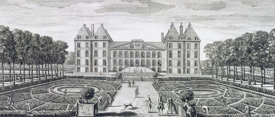 Garden Drawing - View of the Royal Chateau of Saint Maur from the garden  by Jacques Rigaud