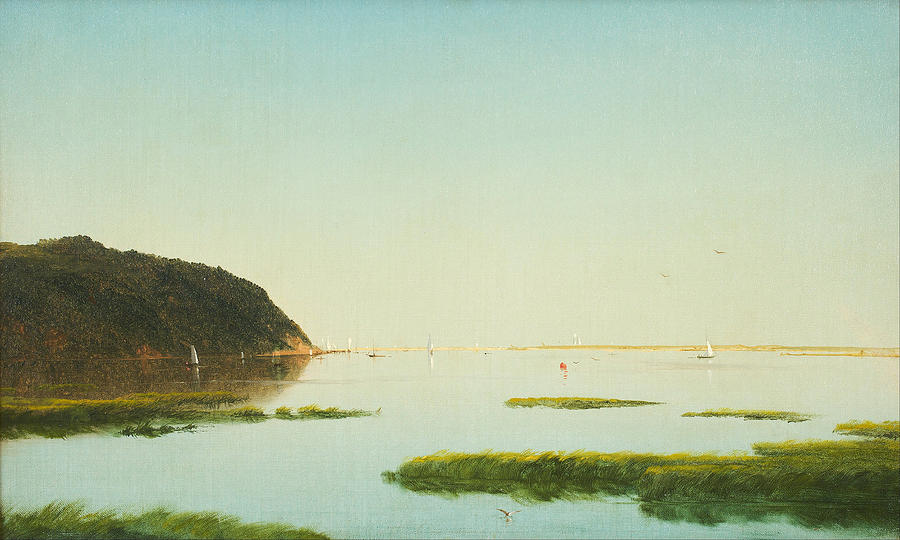 View of the Shrewsbury River New Jersey Painting by John Frederick Kensett