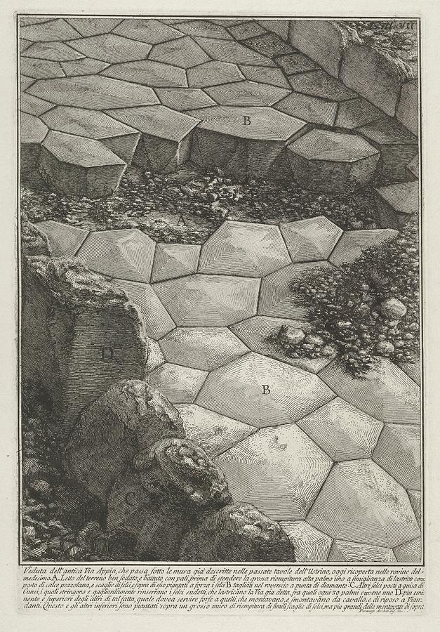 Giovanni Battista Piranesi Drawing - View Of The Stone Pavement by Giovanni Battista Piranesi