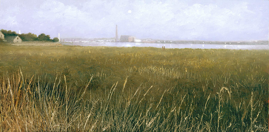 Cottage Painting - View of the Thames from Rainham Marsh by Eric Bellis