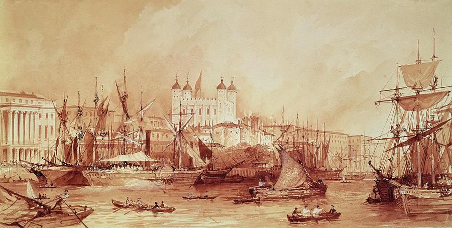 Tower Of London Drawing - View Of The Tower Of London by William Parrott