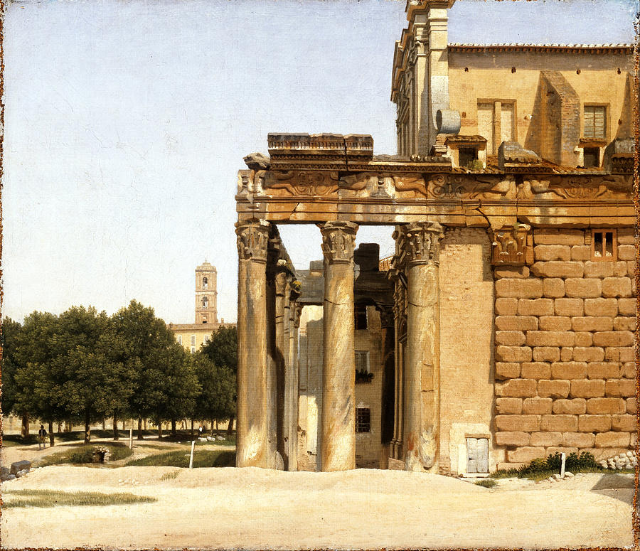 View of the Via Sacra. Rome Painting by Christoffer Wilhelm Eckersberg