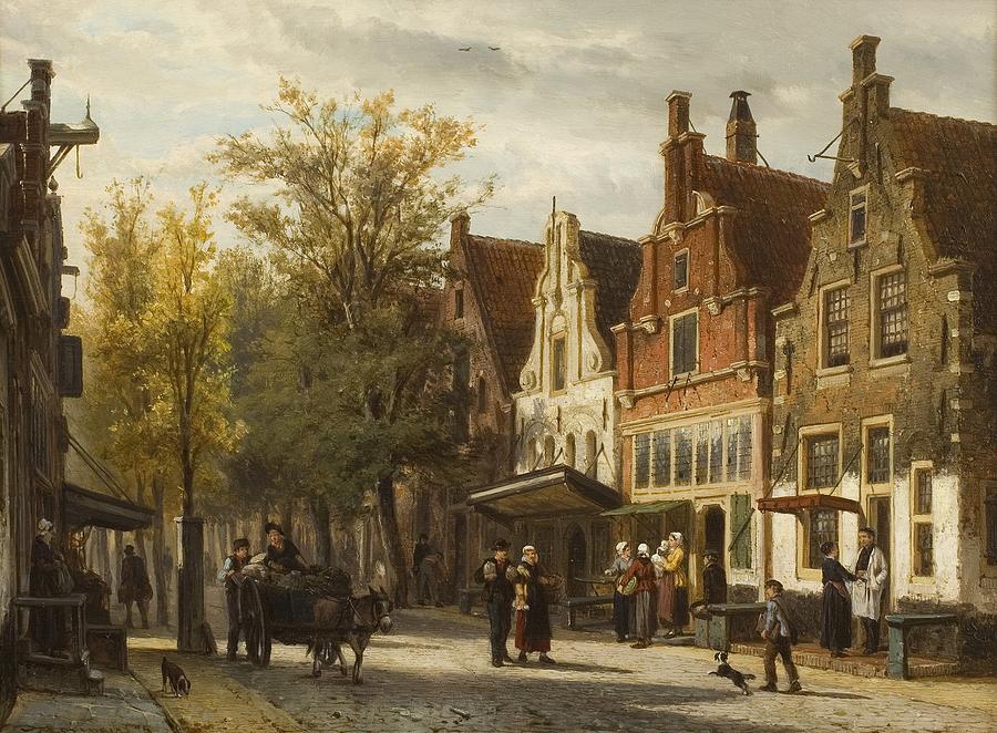 View of the Westerstraat Enkhuizen Painting by Celestial Images