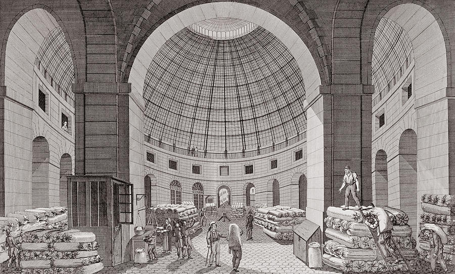 Paris Photograph - View Of The Wheat Market And The Cupola, 18th-19th Century Engraving by Pierre Courvoisier