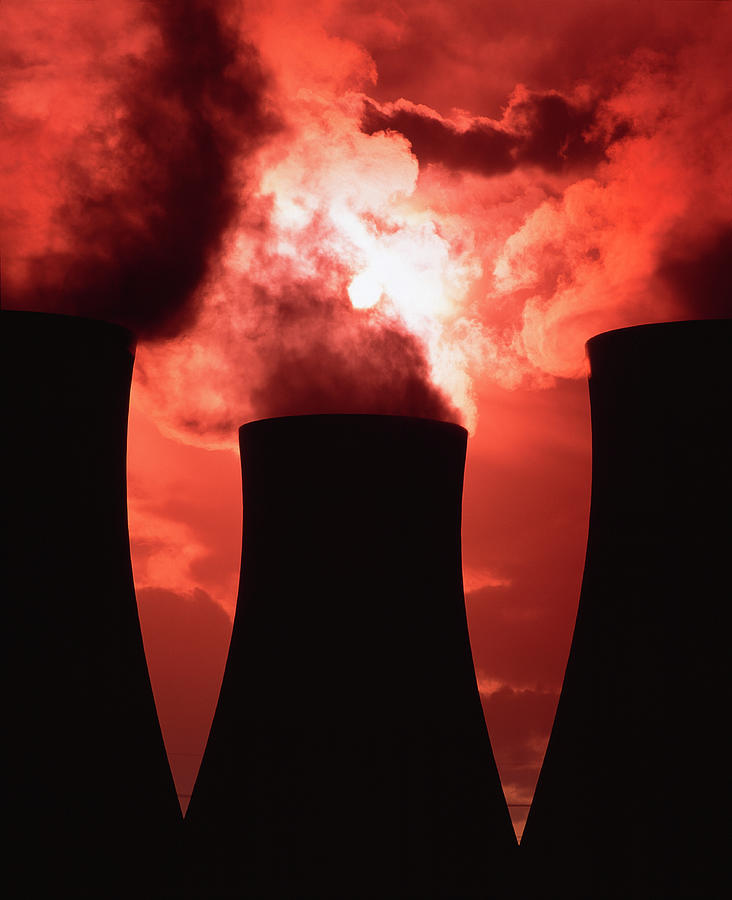 View Of Three Silhouetted Cooling Towers Photograph by Science Photo Library View Of Three Silhouetted Cooling Towers Photograph by Science Photo Library