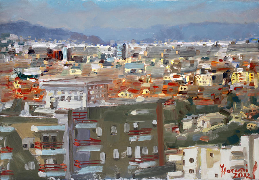View of Tirana from Dajti Mountain Painting by Ylli Haruni