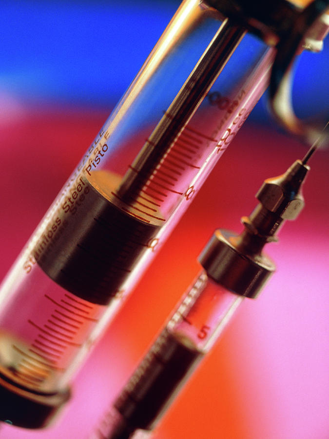 View Of Two Metal And Glass Syringes Photograph by Chris Knapton/science Photo Library