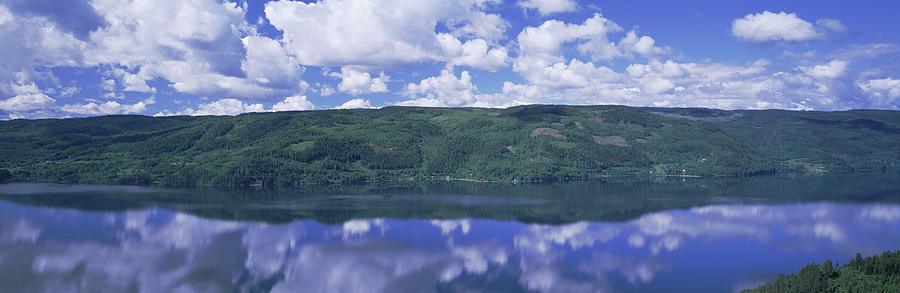 Nature Photograph - View Of Tyrifjorden, Honefoss, Norway by Panoramic Images