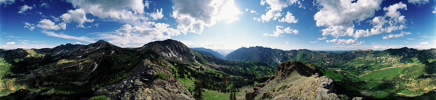 View Of Valley With Mountains, Alta Photograph by Panoramic Images