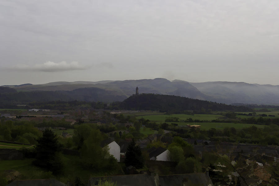 Tree Photograph - View of Wallace Monument and surrounding areas by Ashish Agarwal