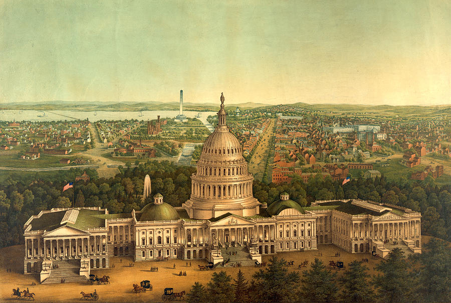 View Of Washington City By E. Sachse & Co Drawing by Litz Collection ...