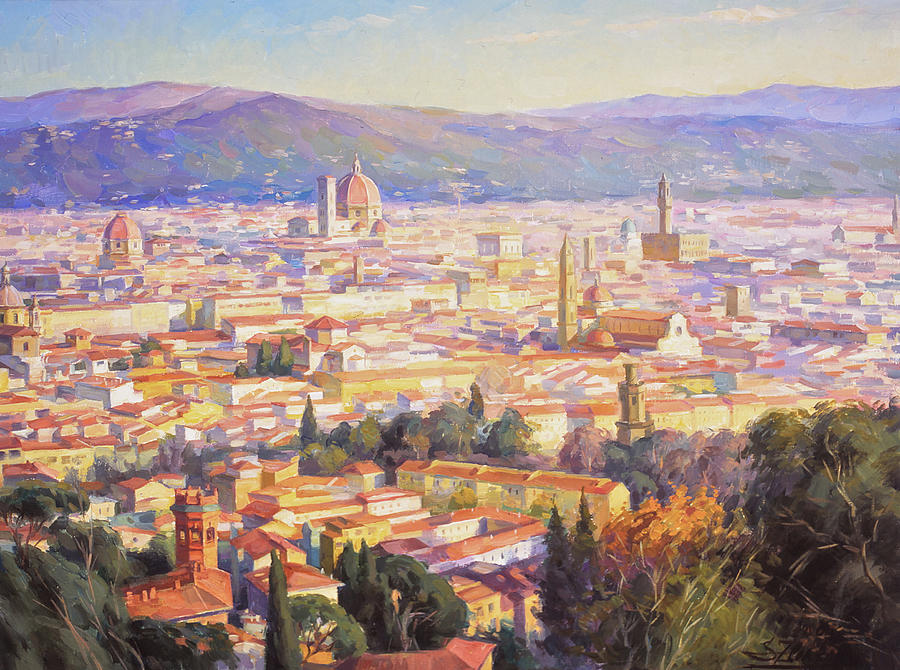 View on Florence Painting by Serguei Zlenko