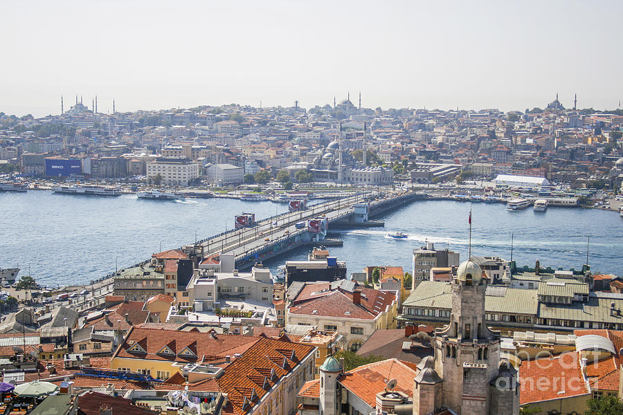 View on Istanbul and Galata bridge Photograph by Patricia Hofmeester
