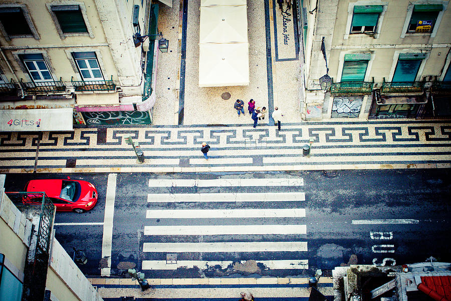 view on street from roof Lisbon city Photograph by Raimond Klavins
