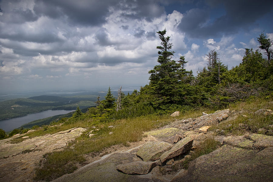 View on top of Cadilac Mountain in Acadia National Park Photograph by Randall Nyhof
