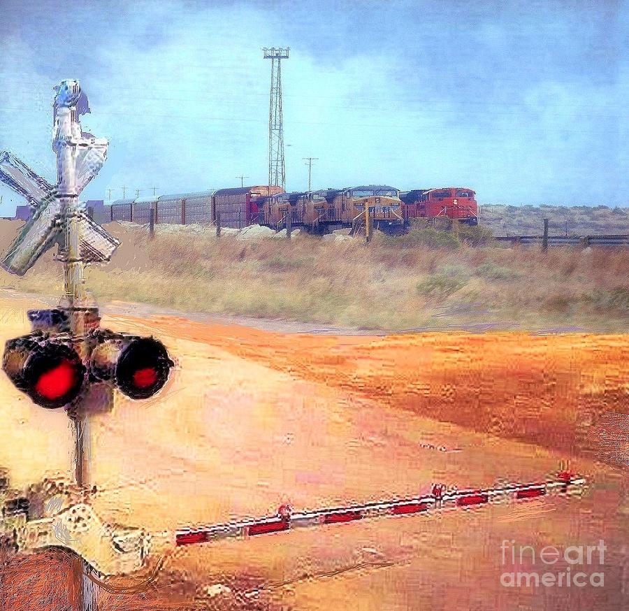 Train Photograph - Railroad Crossing by Janette Boyd